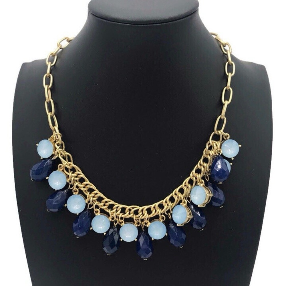 NWT Talbots Two Toned Blue Bib Statement Necklace
